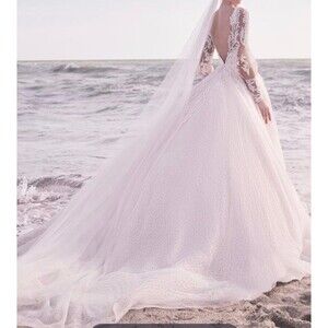 Sottero & Midgley Wedding Dress w Overskirt Sz 12 Castle Couture Designer $4,600